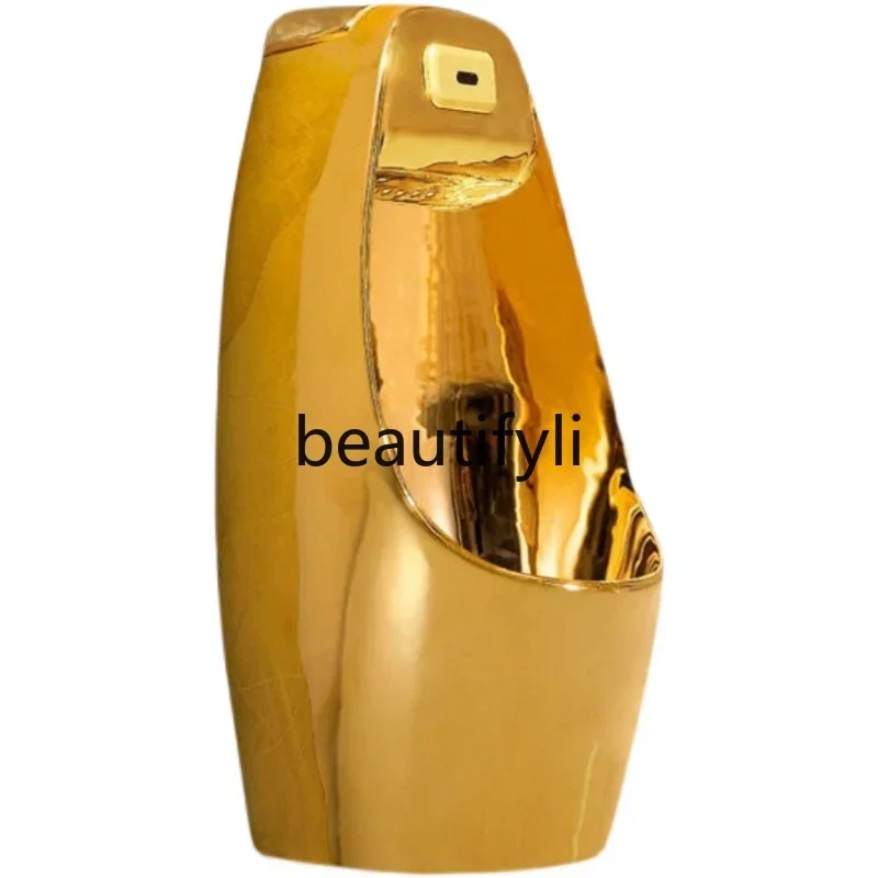 Automatic induction gold urinal ceramic men's local tyrant gold wall urinal