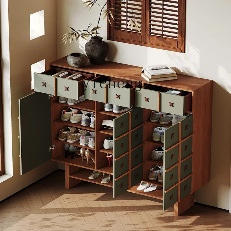 

X5-1 solid wood shoe cabinet enters the door aisle modern simple entrance locker