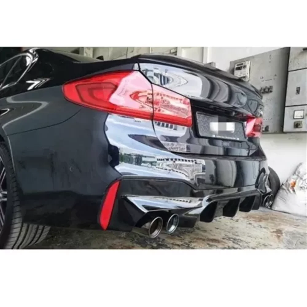 Rear Diffuser Lip For BMW G30 G31 5 Series M Sport 2017-2023 Gloss Black M5 Style Trunk Bumper Spoiler Auto Exterior Parts HOT