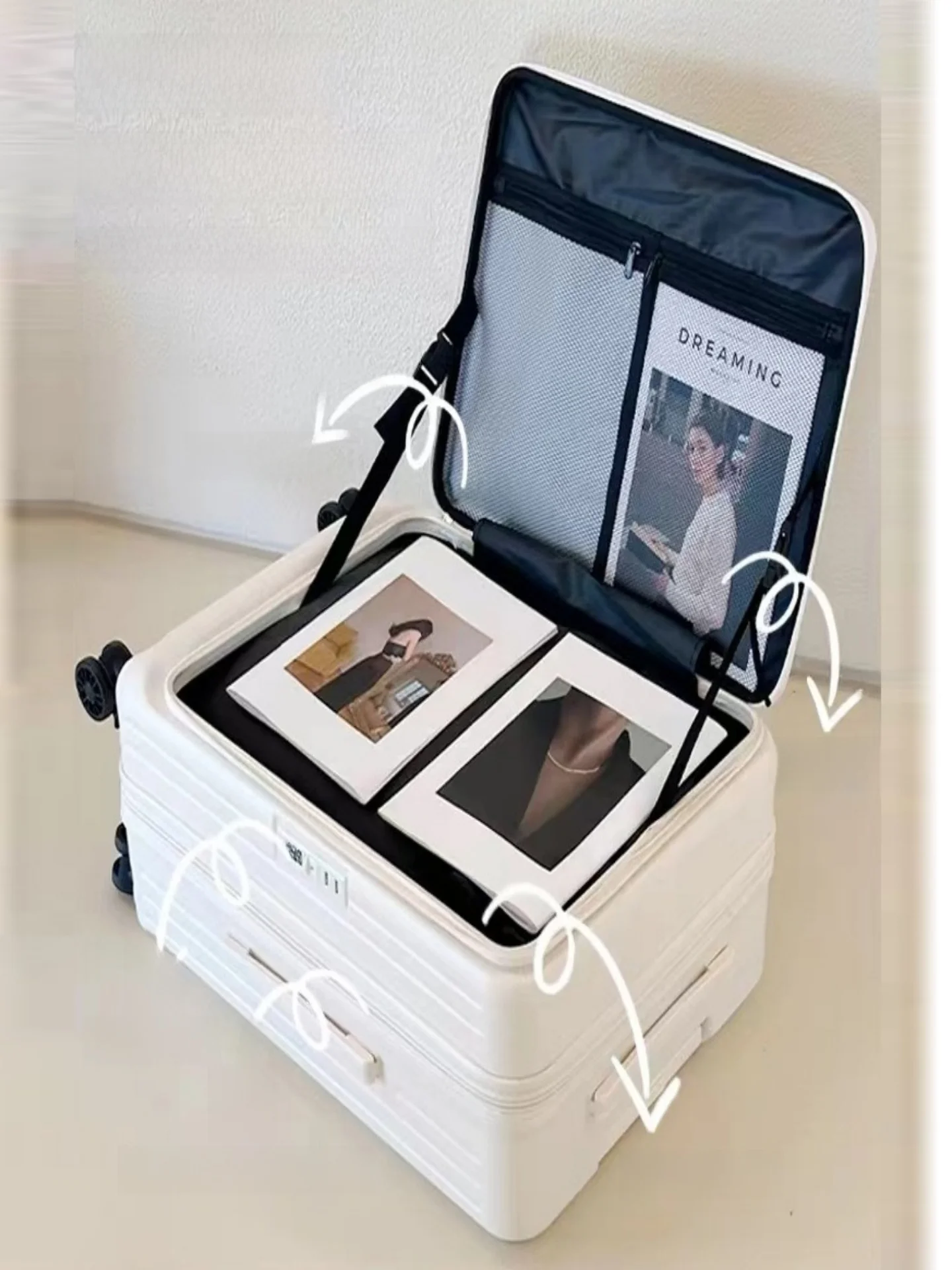 

20-Inch Expandable Multi-Function Travel Suitcase Boarding Password Side Opening Cover Lage Women's 2025 New Model