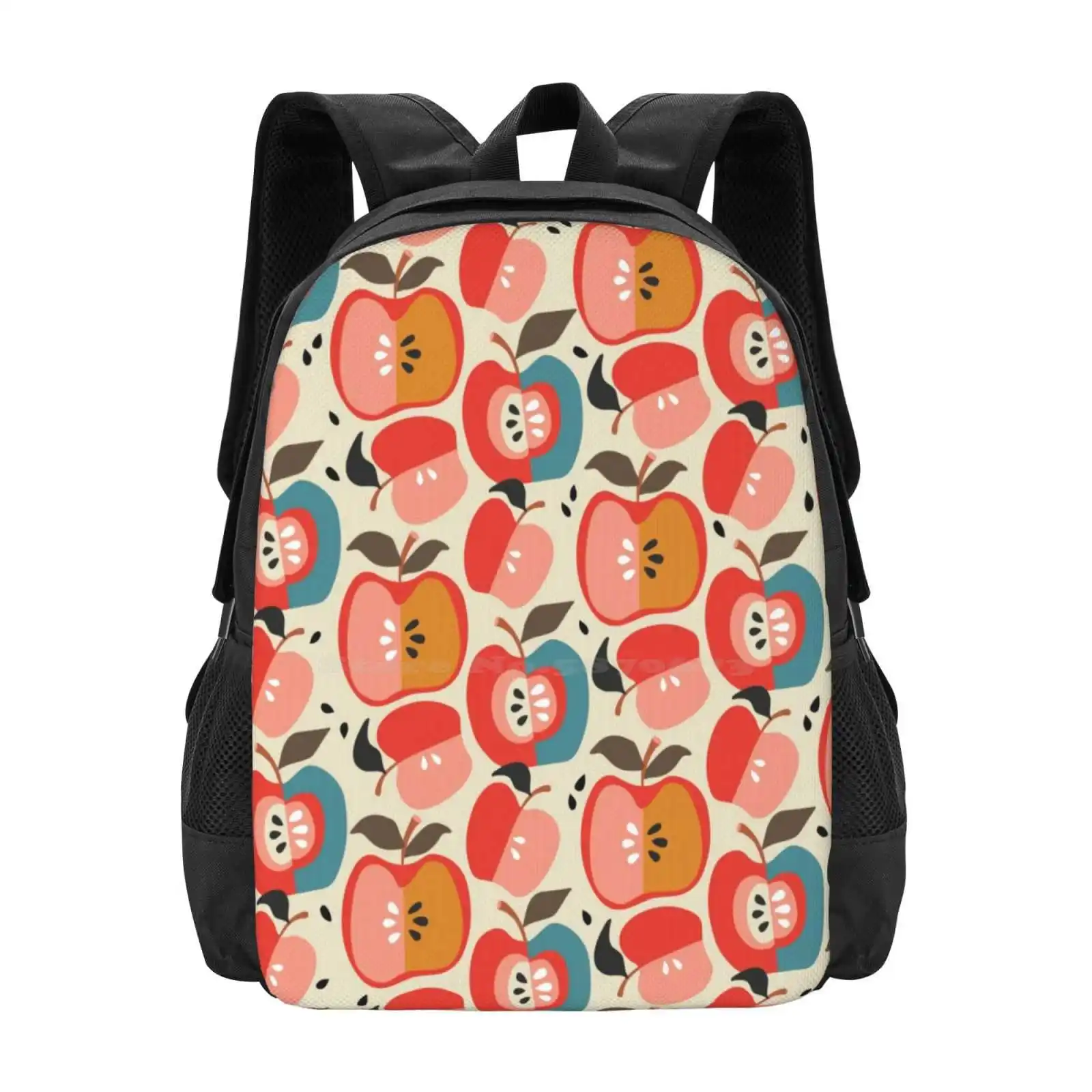 Good Pattern Design Bagpack School Bags Pattern Apples Fall Fruit Mod Vintage Food