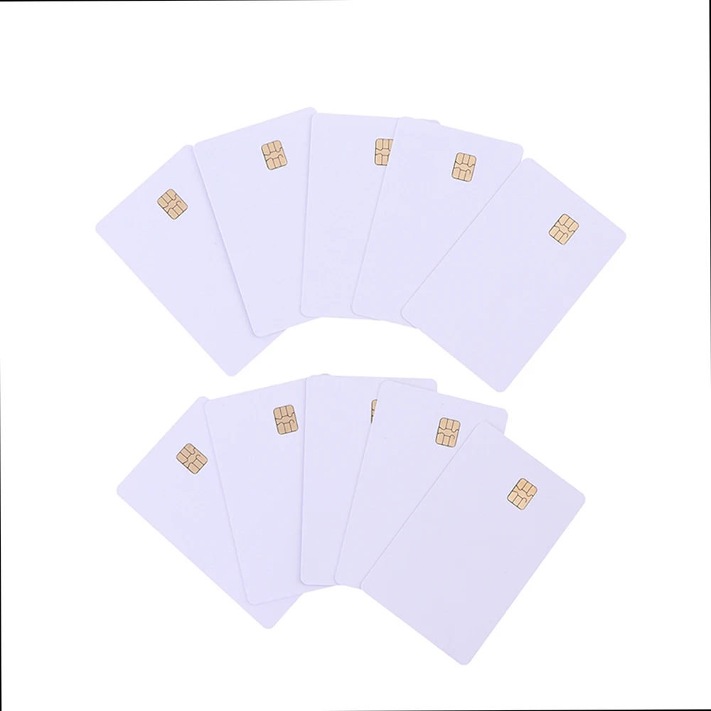 10pcs White PVC Card With4442 Chip Contact Ic Card Blank Contact Smart Card  4442 Smart Card No Magnetic Strip Behind The Card