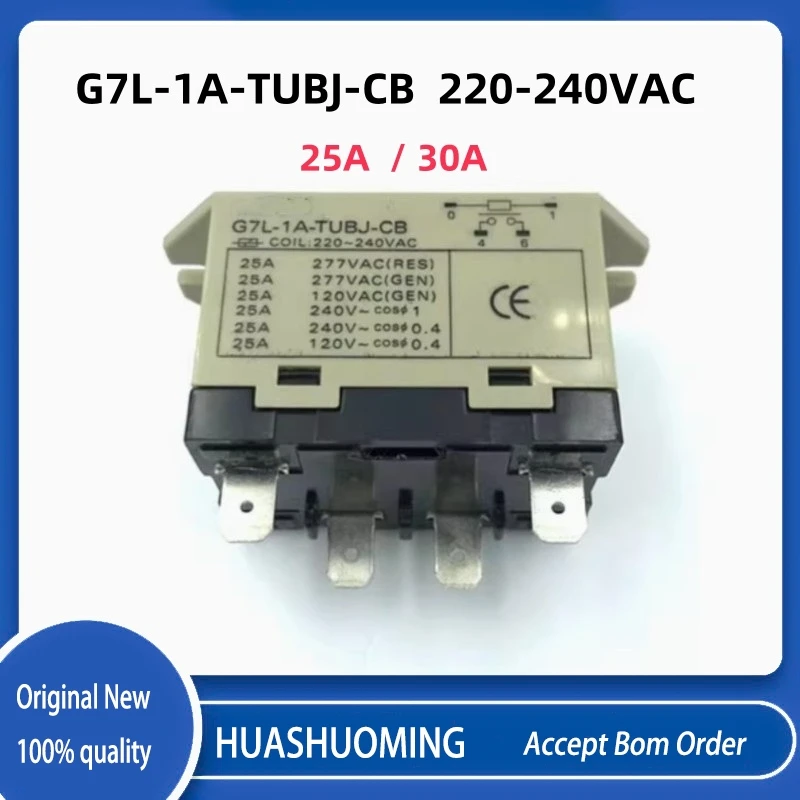 NEW 2PCS/LoT   G7L-1A-TUBJ-CB  220-240VAC   25A 4PIN  G7L-1A-TUBJ-CB 30A