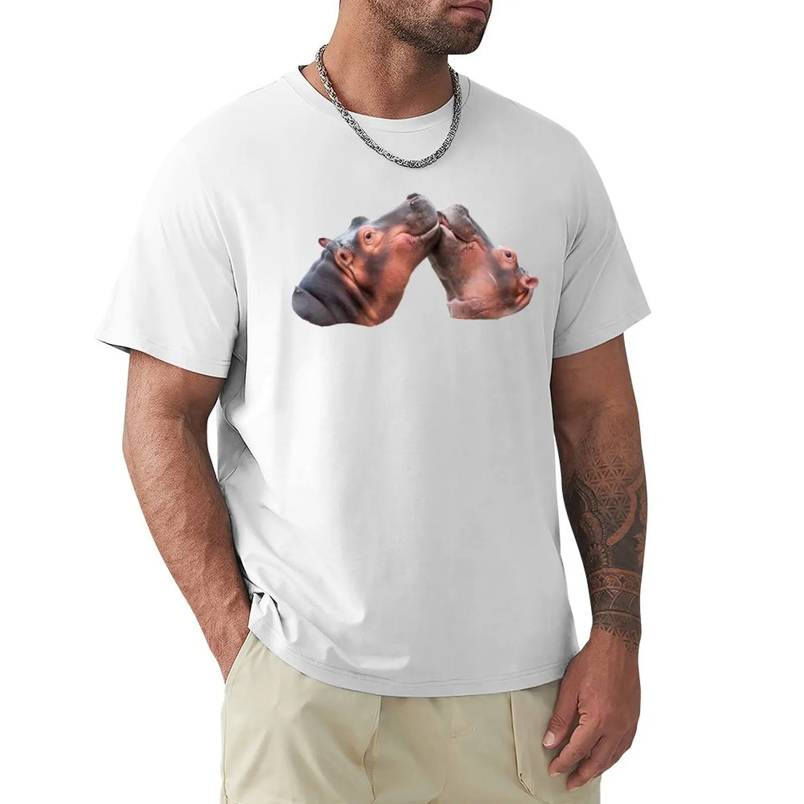 

Hippos T-shirt new edition aesthetic clothes oversized T-shirts for men cotton