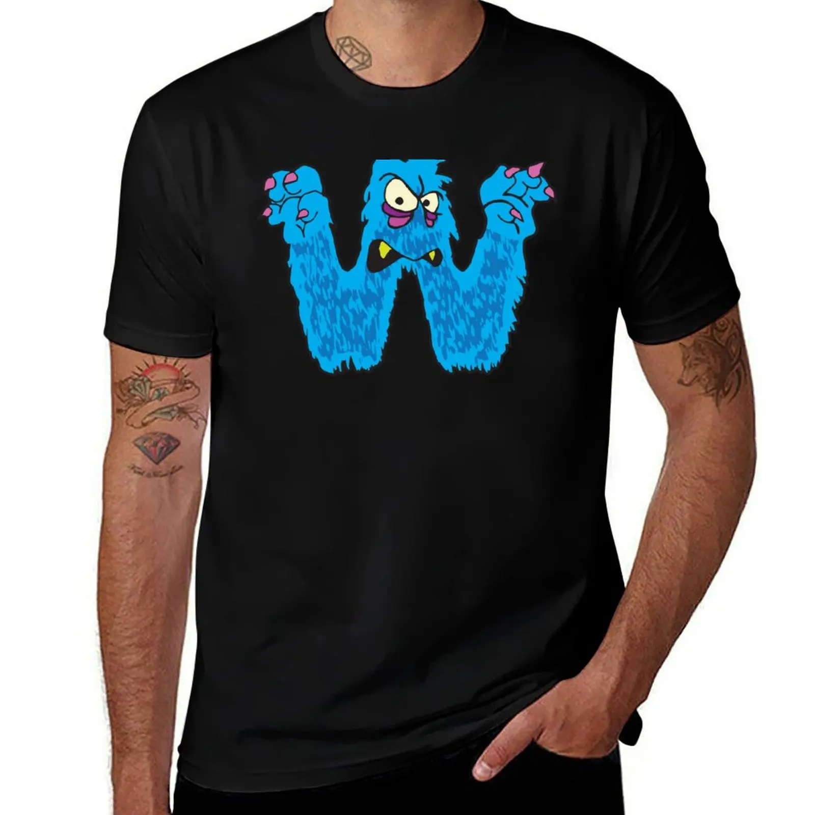 

My Little Monsters Letter W T-Shirt T-Shirt Man t-shirt blacks blue archive vintage t shirt men