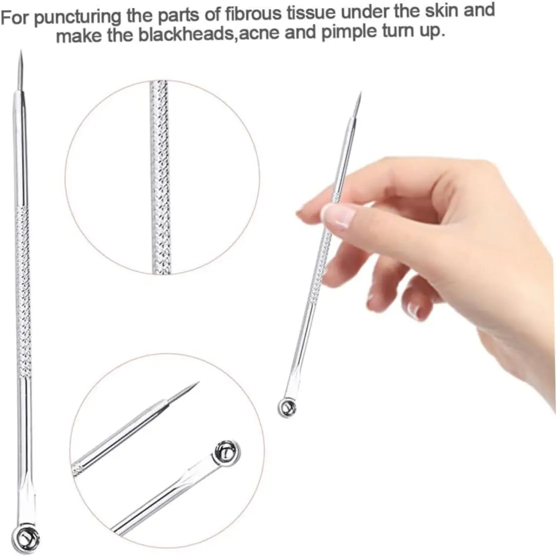여드름 바늘 블랙헤드 제거 키트, 여드름 추출기, 여드름 청소 키트, 견고한 스테인레스 스틸, 남녀 공용, 7 피스