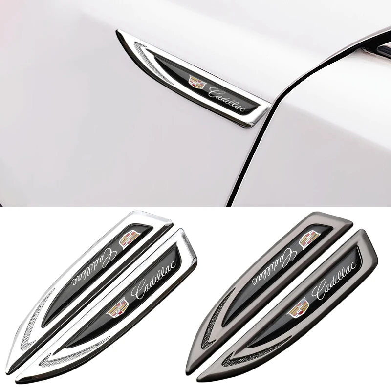 Etiqueta engomada del emblema del guardabarros lateral del coche para Cadillac Escalade CTS ATS Eldorado SRX Deville BLS XT4 XT5 XT6 STS XTS SLR XLR CT4 CT5 CT6