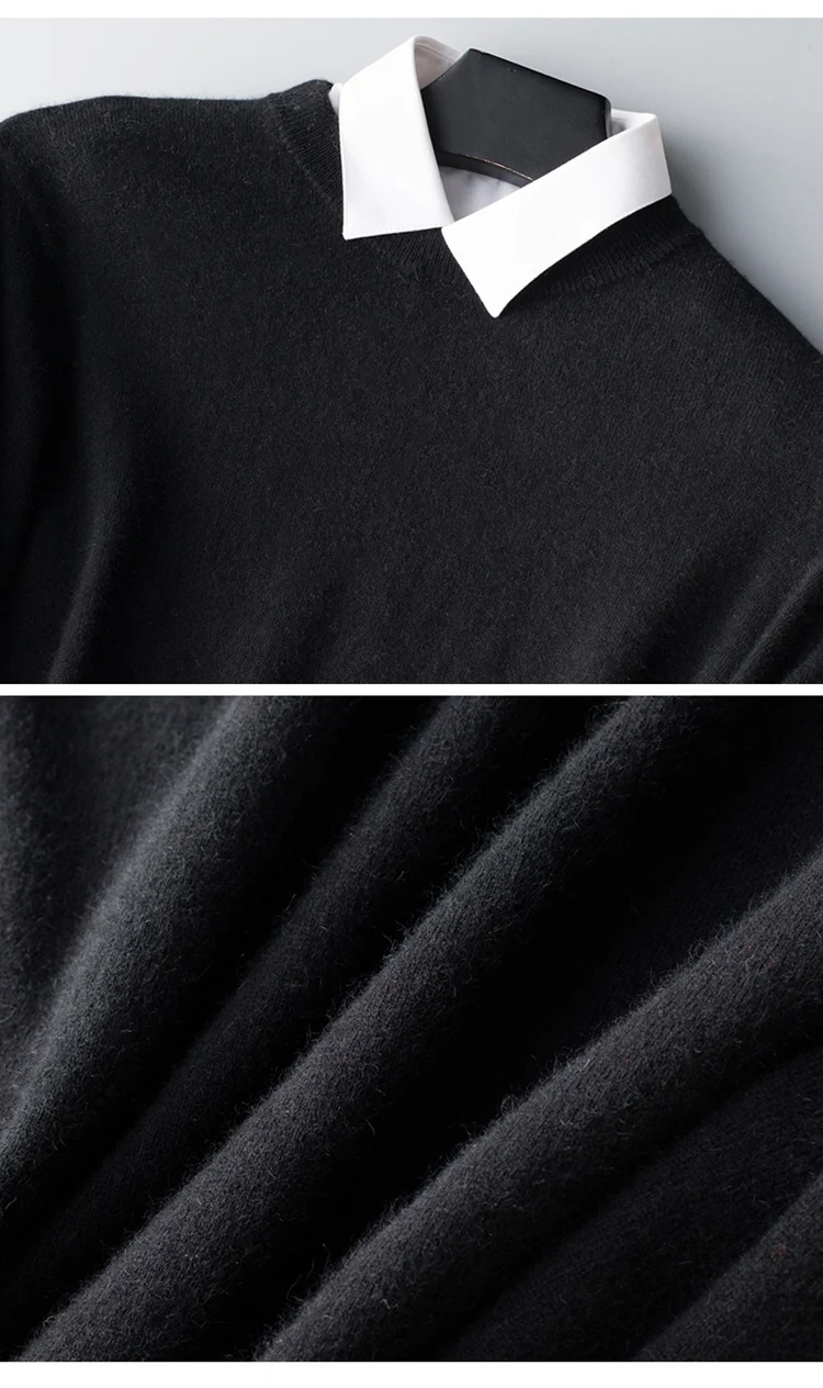 Kaschmir-Baumwollpullover für Herren, 2024, Herbst-Winter-Jersey, Pullover, Robe, hombre, Pull-Homme, Hiver-Pullover, Herren, O-Ausschnitt, gestrickte Pullover – Detail 11