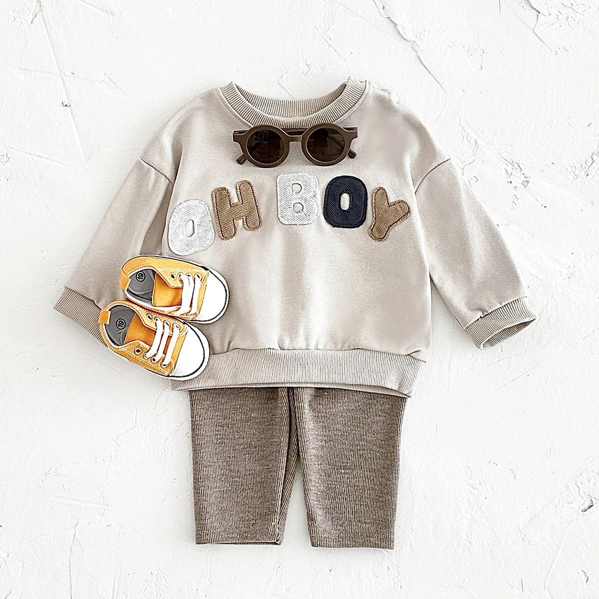 Newborn Baby Girl Clothes Fall Infant Baby Set Letter Pattern Long Sleeves Pullover Top+Pants Cotton Leisure Sport Spring 2PCS