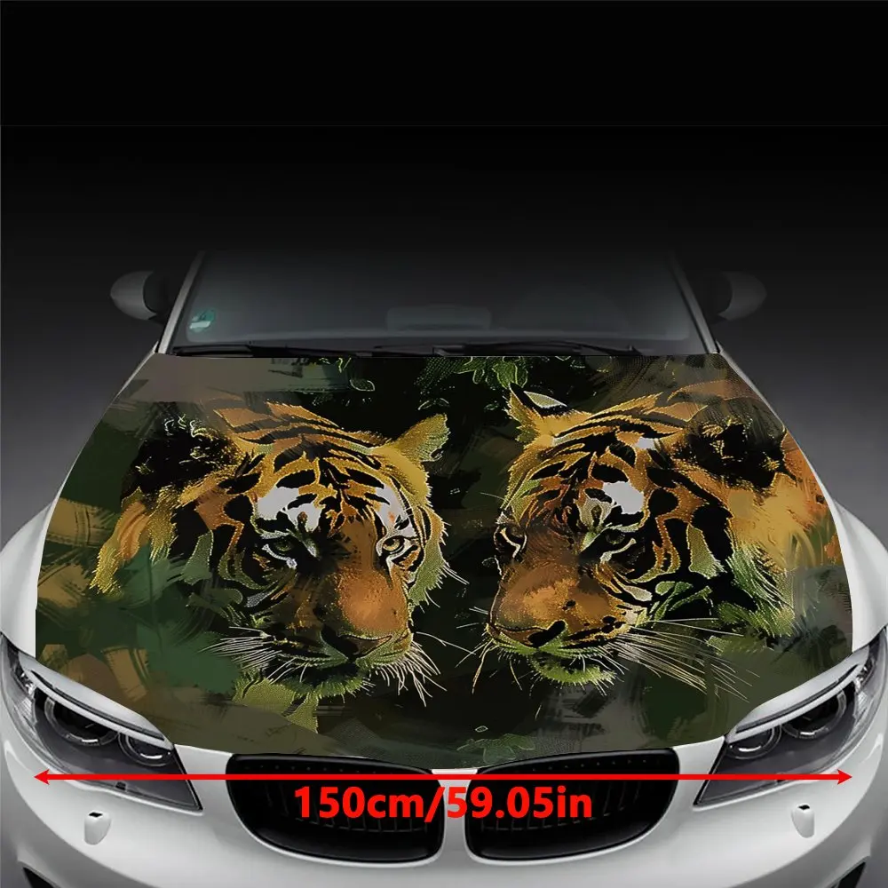 Tiger Car Hood Wrap - Premium Quality Vinyl, Durable & Long-Lasting, Customize Your Vehicle with a Fierce Design