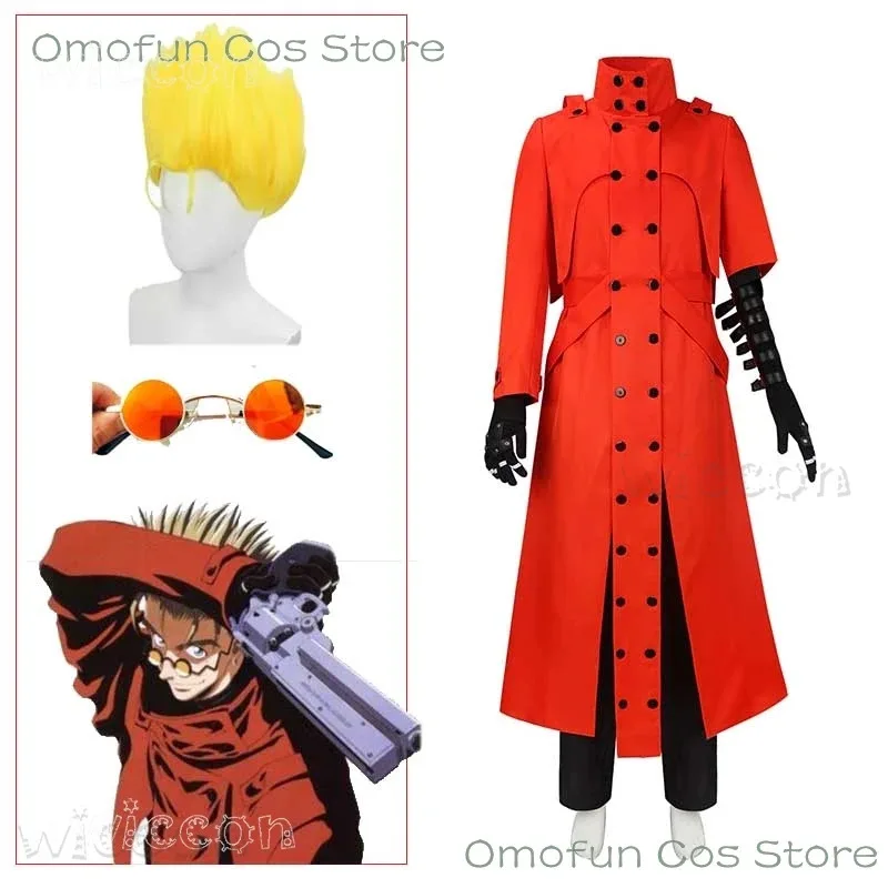 

Аниме Trigun Toraigan Vash the Stampede, карнавальный костюм, мужское пальто, униформа, куртка, брюки, наряд OVA, маскировочный костюм для Хэллоуина