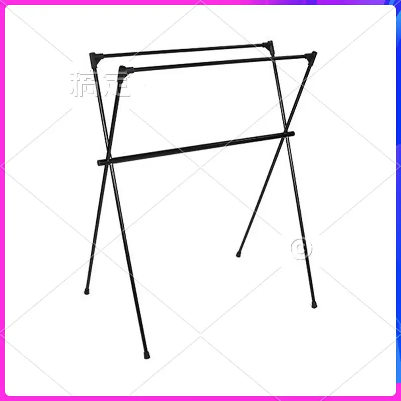 

AUU-Three-Bar Frame Camping Rack Folding Ultra-Light Camping Tripod Travel Sundries Hanger 50X68x88cm