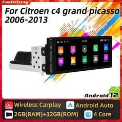 Android Car Multimedia for Citroen C4 Grand Picasso 2006 - 2013 1 Din Radio Stereo Head Unit Carplay Autoradio GPS Navigation