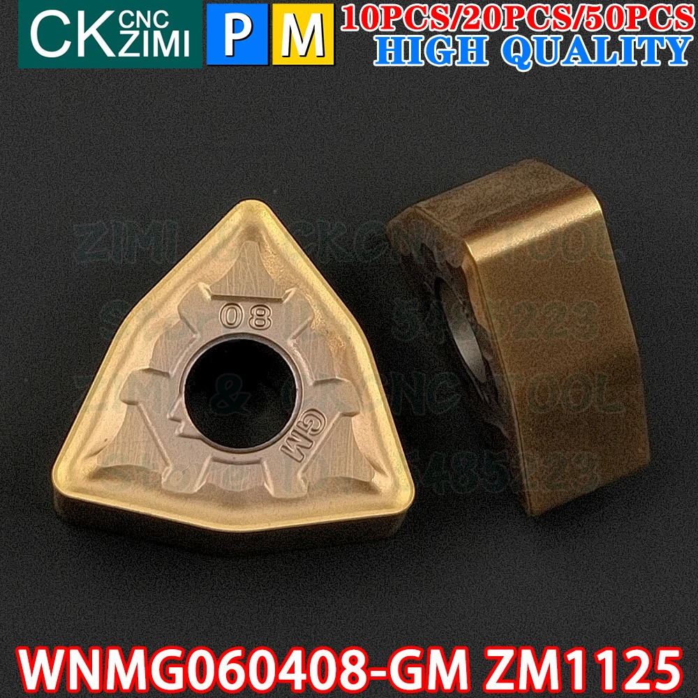 WNMG060408-GM ZM1125 WNMG 060408 GM ZM1125 Insertos de carburo Herramientas de inserto de torneado externo Máquina CNC negativa Herramientas de corte de torno de metal para acero inoxidable