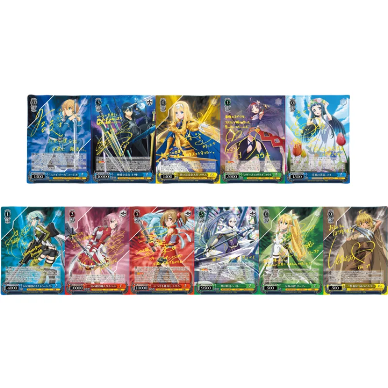 ACG WS Cards Kirito Yuuki Asuna Yui Alice Eugeo Suguha Golden Sign Anime Game Characters DIY Toys Collection Color Flash Cards ﻿