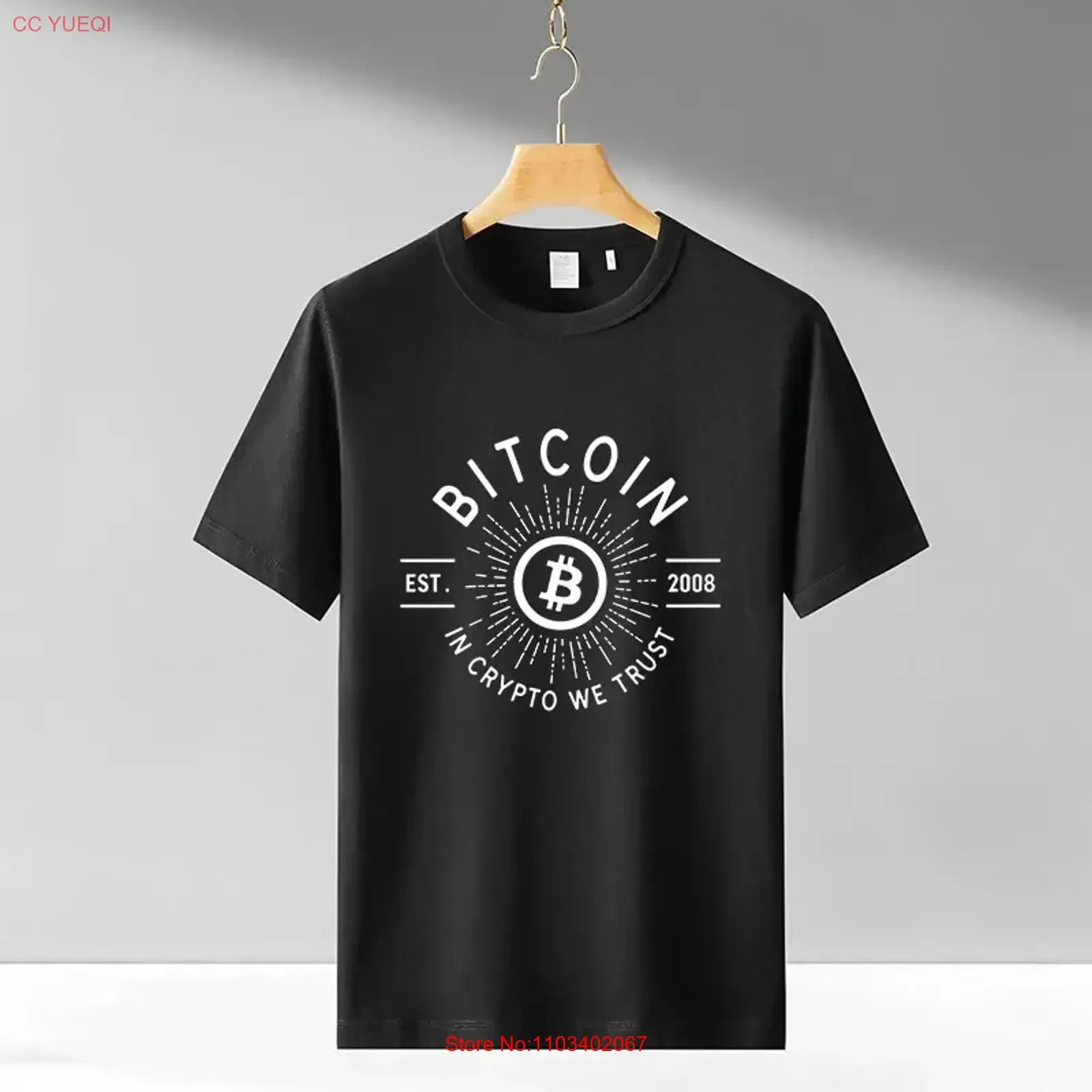 T-shirt en coton Bitcoin Ethereum pour homme, décontracté, style vintage délavé, polyvalent pour le quotidien