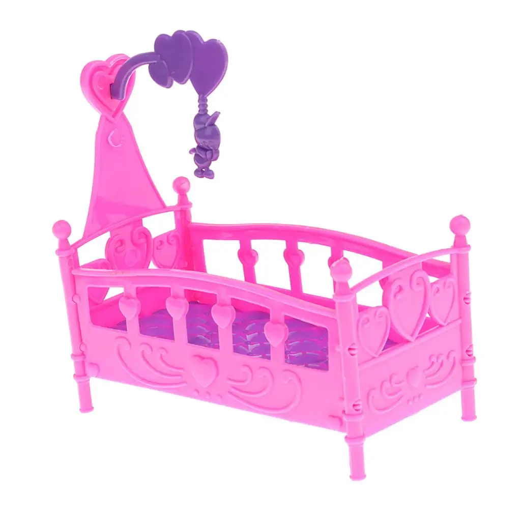 Mini Detachable Baby Bed Crib Cradle Model for Kelly Dolls House Accessories