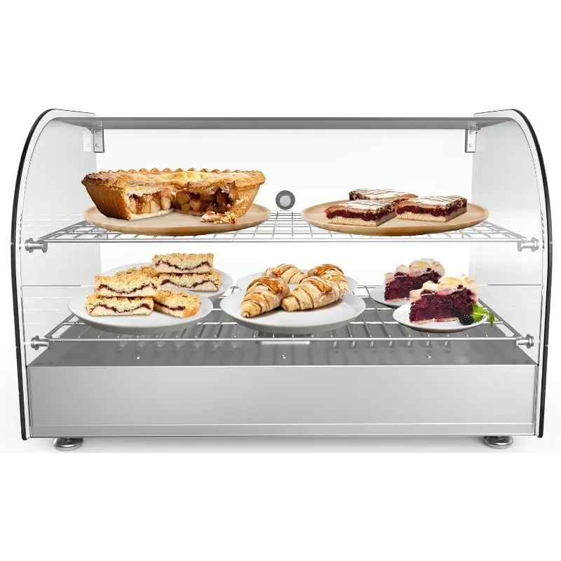 22 in. Commercial Two Shelves Countertop Food Warmer Display Case - 1.5 cu. ft. in Stainless-Steel (HDC-1.5C)