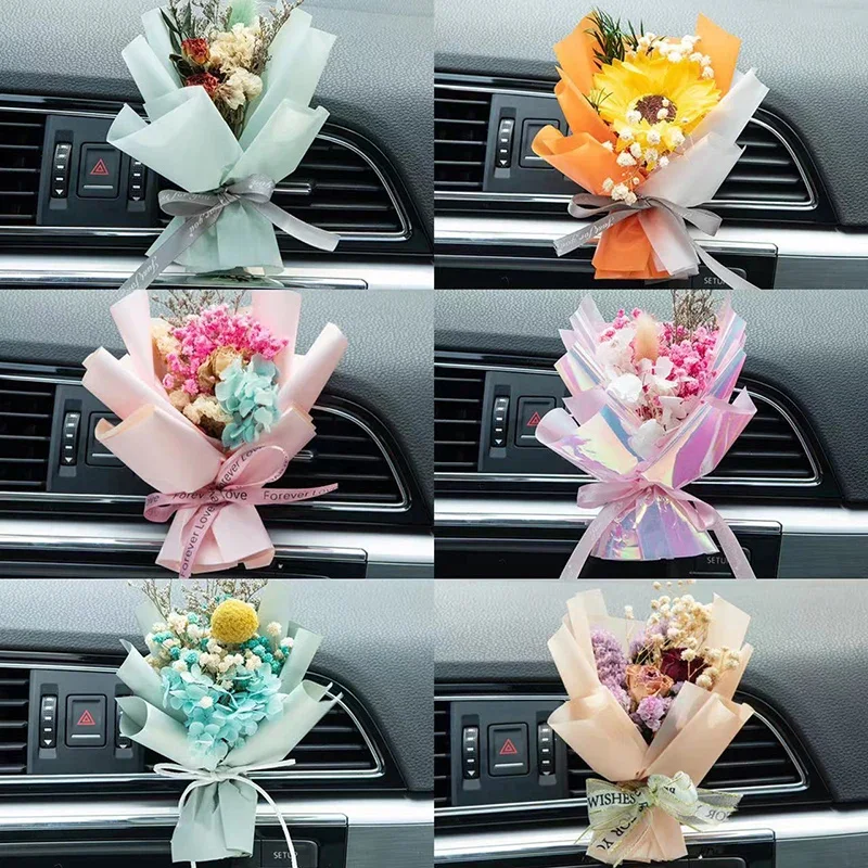 Car Air Freshener Car Air Outlet Clip Dried Flower Air Freshener Clip Aromatherapy Small Fresh Car Decoration  Accessories