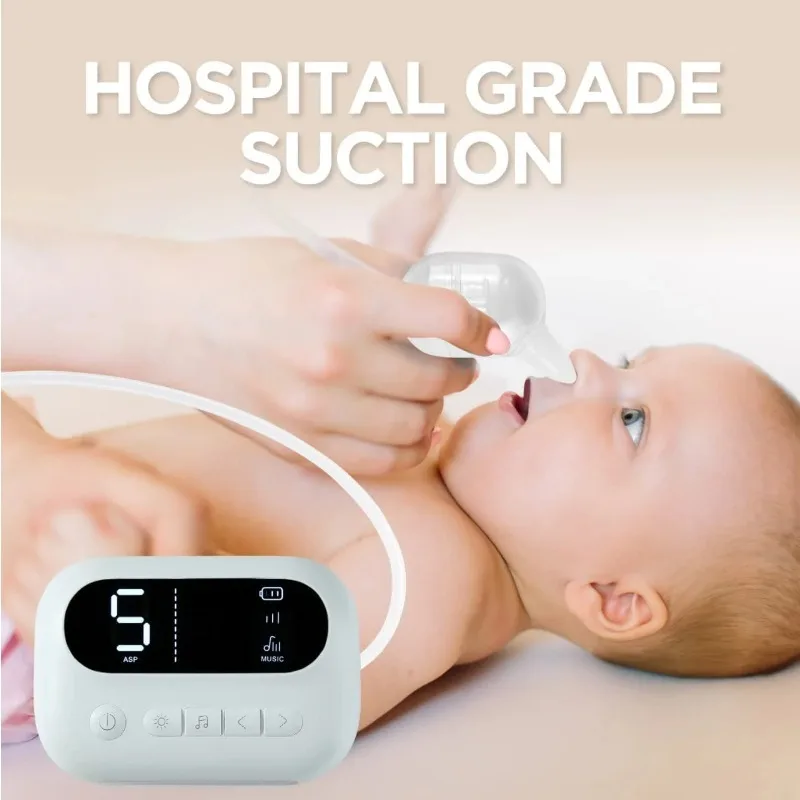 

Baby Nasal Aspirator Electric Nose Cleaner with Built-In Music & Night Light Rechargeable Nose Booger Sucker for Infants Babies