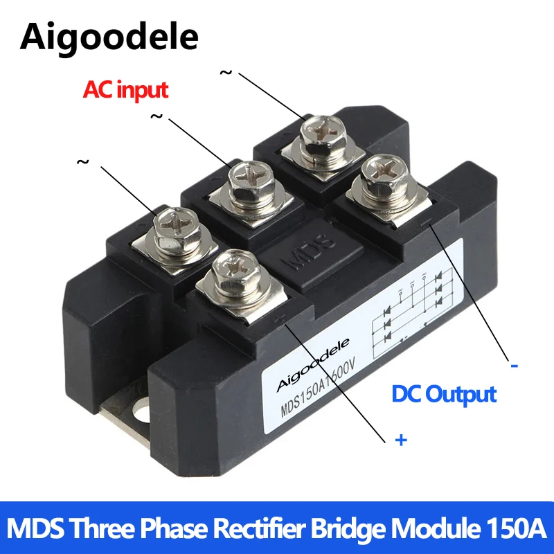 

Three-phase bridge MDS 150A 1600V Three-phase Diode Rectifier Bridge Module Board MDS150A