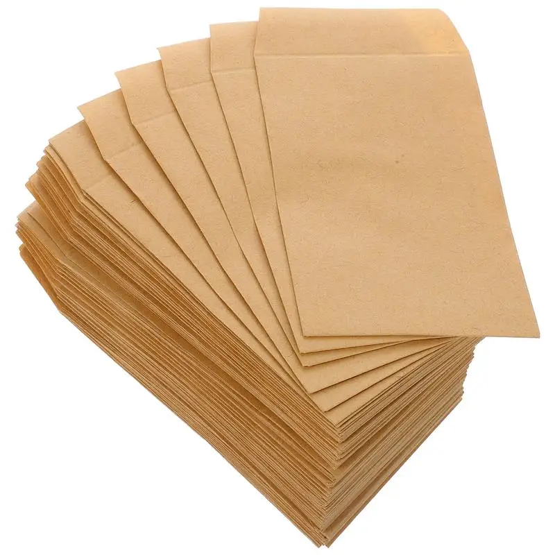 Imagem -02 - Envelopes Pequenos de Papel Kraft Marrom Cartão de Presente Envelopes para Itens Pequenos Armazenamento 10cm Moeda Dinheiro 100 Pcs