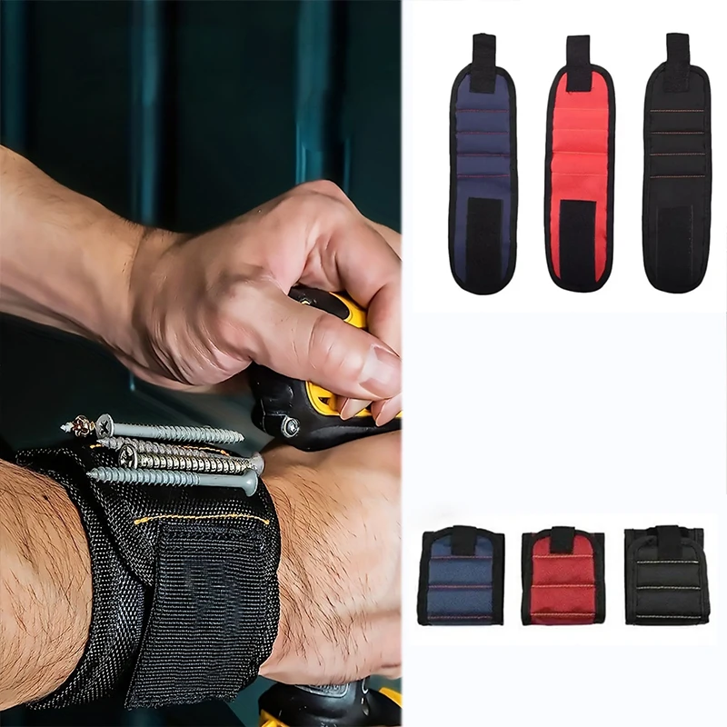 

Сильный магнитный браслет, портативная сумка для инструментов, электрик, регулируемый ремень на запястье для удержания винтов, гвоздей, сверл, болтов