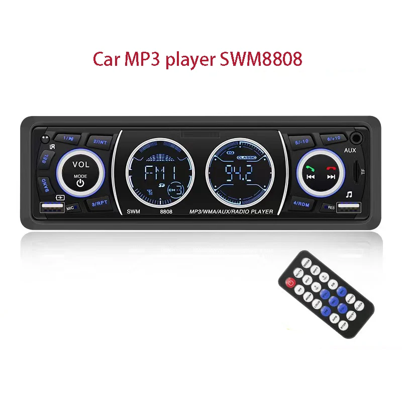 

Car Radio Audio 1din Bluetooth Stereo MP3 Player FM Receiver 60Wx4 Support Phone Charging AUX/USB/TF Card In Dash Kit