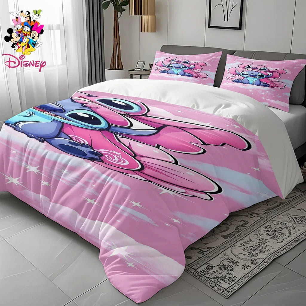 2/3 قطعة مجموعة غطاء لحاف ديزني ستيتش بدون حشو تصميم كرتوني لطيف مناسب لغرف النوم العائلية وغرف الضيوف، للاستخدام لجميع المواسم #5