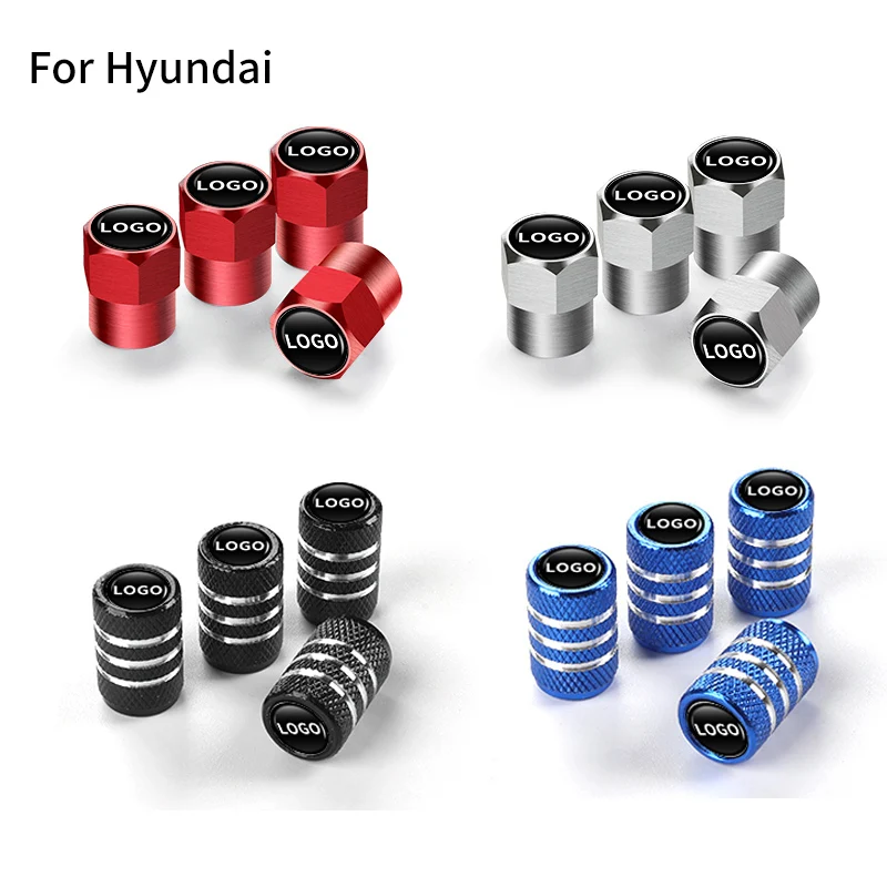 4Pcs Valve Car Wheel Tire Valve Caps For Hyundai I30 I20 IX35 I40 Tucson Getz Sonata Veloster Elantra Solaris Creta Accent Santa