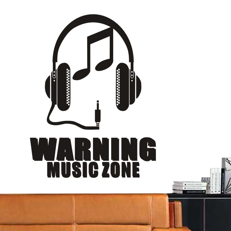 Music Zone Wall Sticker Headset Rock Decor Kids Room Home Decoration Posters Vinyl Music Car Decal