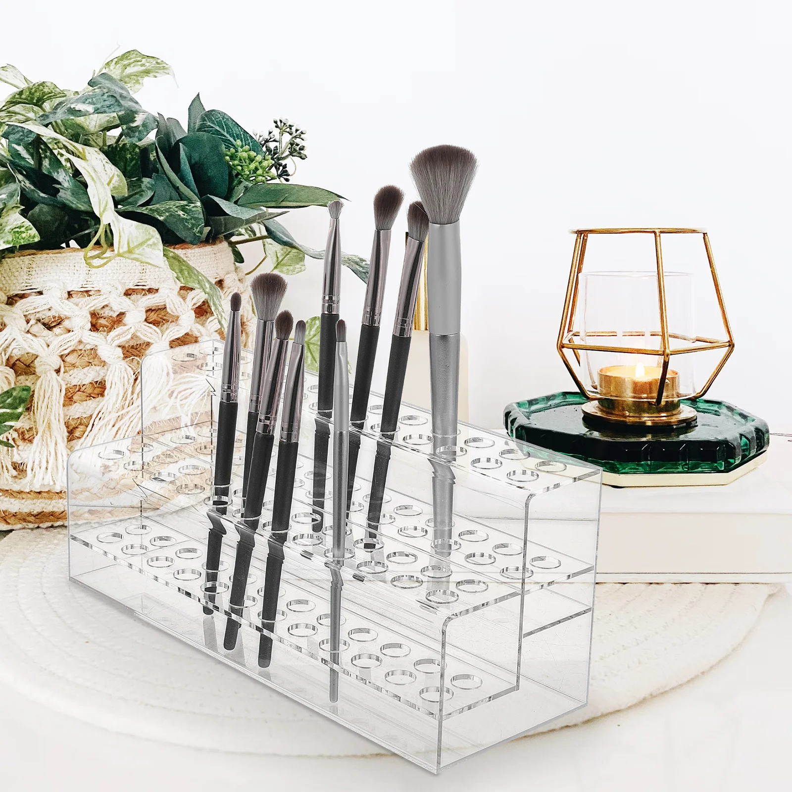 Espositore per cancelleria in acrilico Portapenne trasparente multi-slot Portapenne per trucco Organizzatore Portapenne Pennello per cosmetici