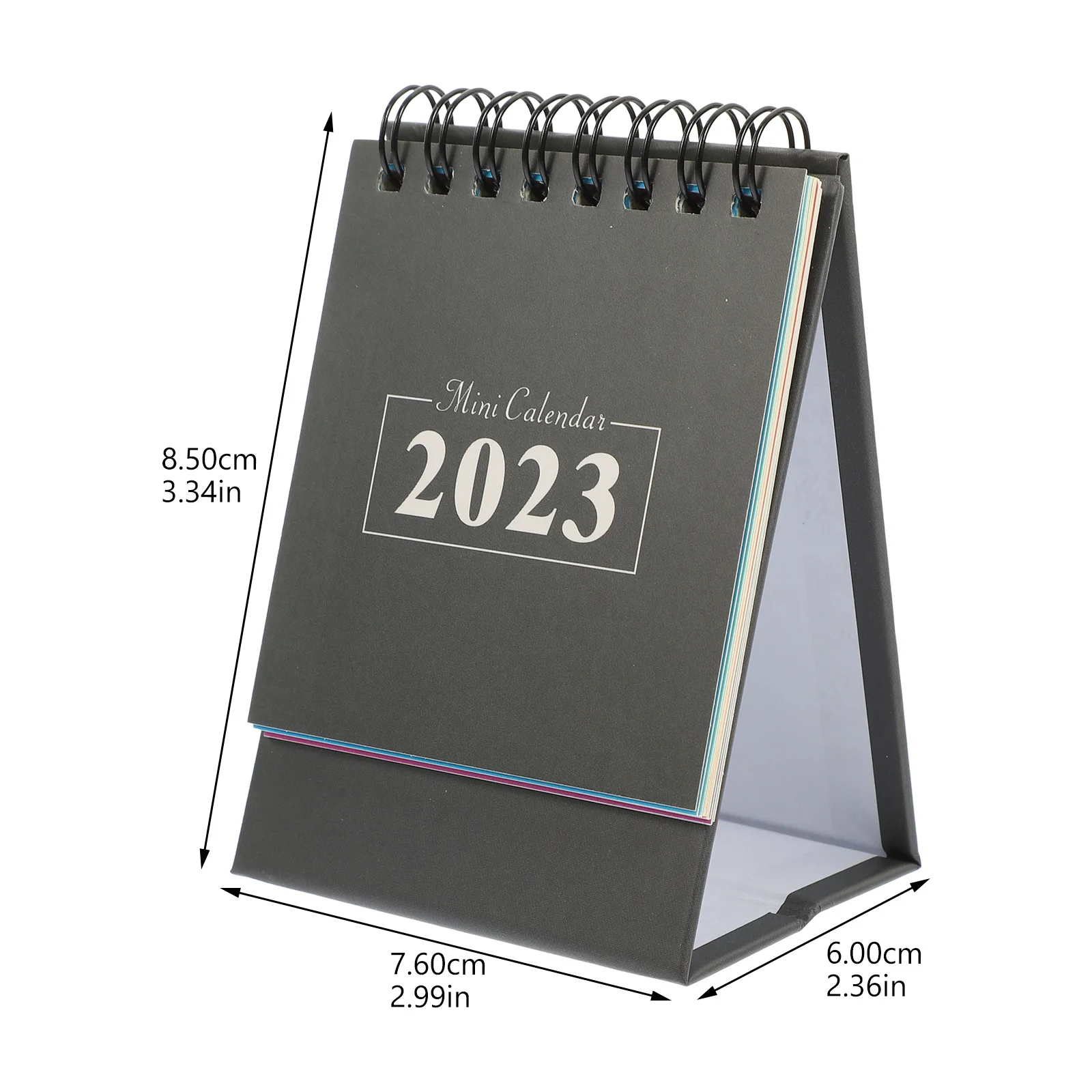 Decorative Small Desk Calendar 2023 English Design Coil Paper Compact Easy Carry Fresh Simple Style Desktop Adornment