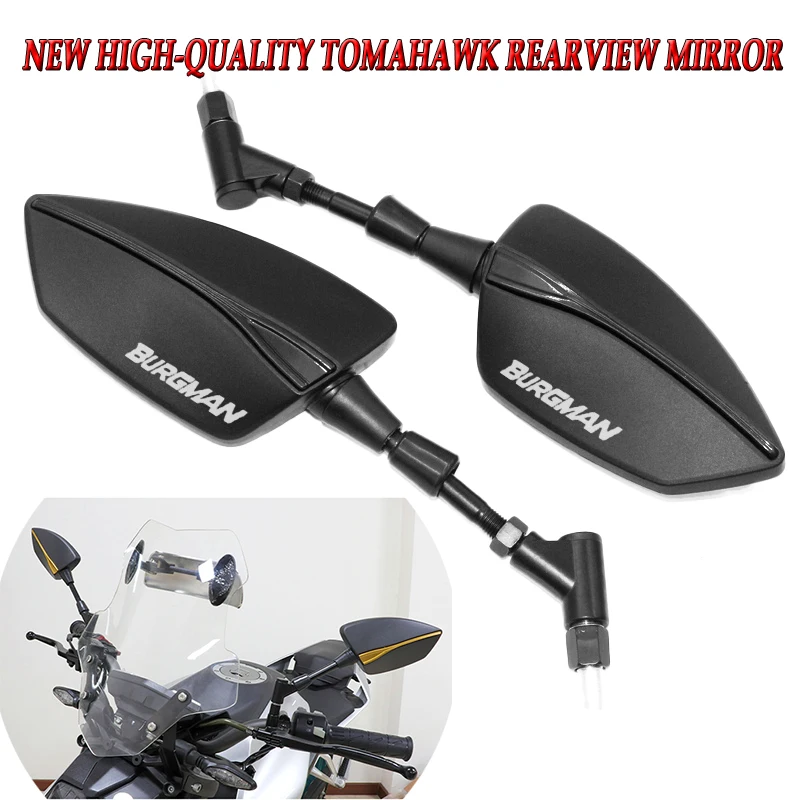 For AN200 AN250 AN400 AN650 Burgman AN 125 250 400 650 Motorcycle Accessories, Tomahawk Rearview Mirror, Side Mirror, Universa