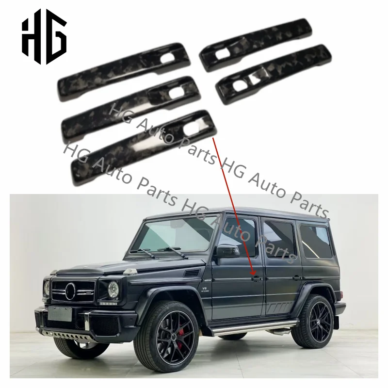 

Best Price Forged Carbon Fiber Door Handle Covers Replace For Mercedes Benz G Class W463 G63 G55 G500 Car Exterior Accessories