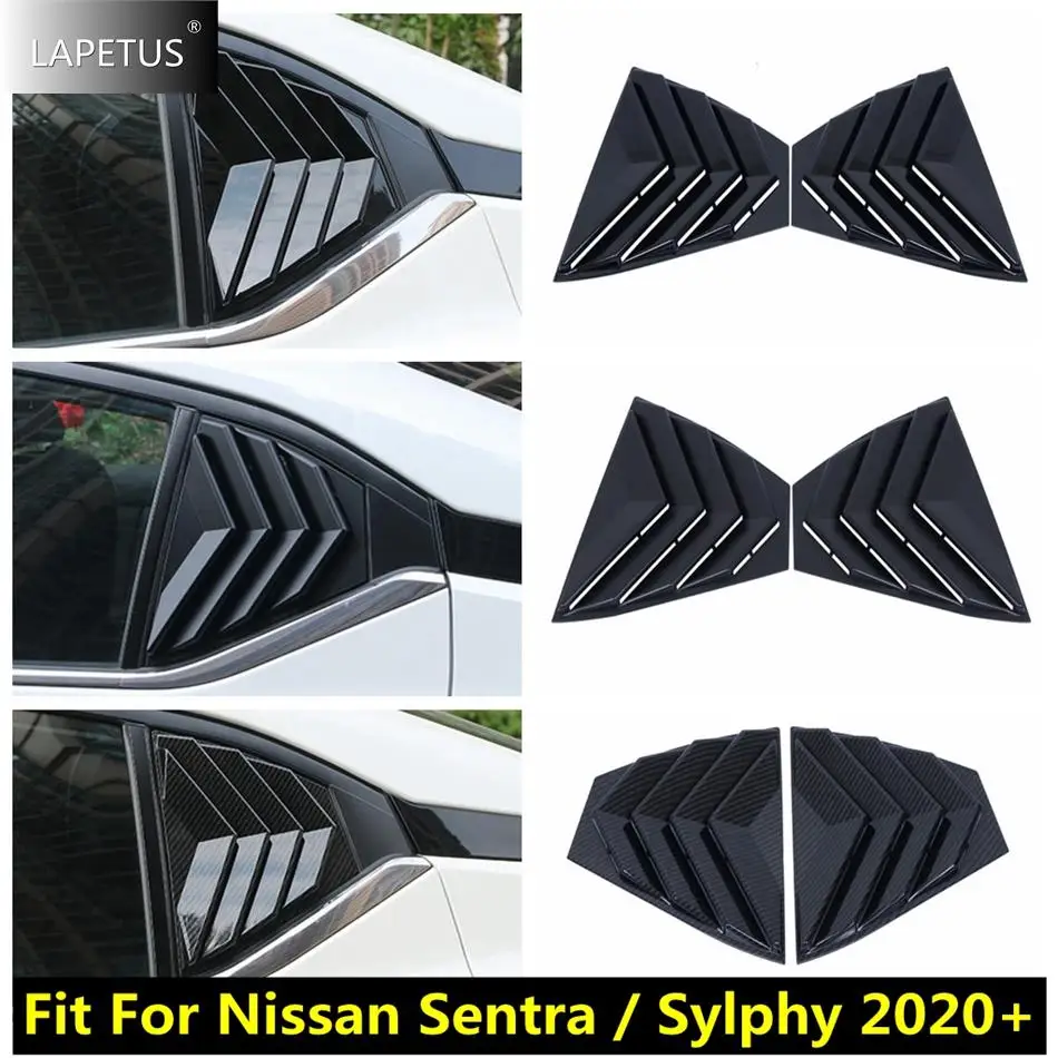 

Auto Accessories Rear Window Louver Side Vent Spoiler Panel Cover Trim For Nissan Sentra / Sylphy 2020 - 2024 Carbon Fiber Look