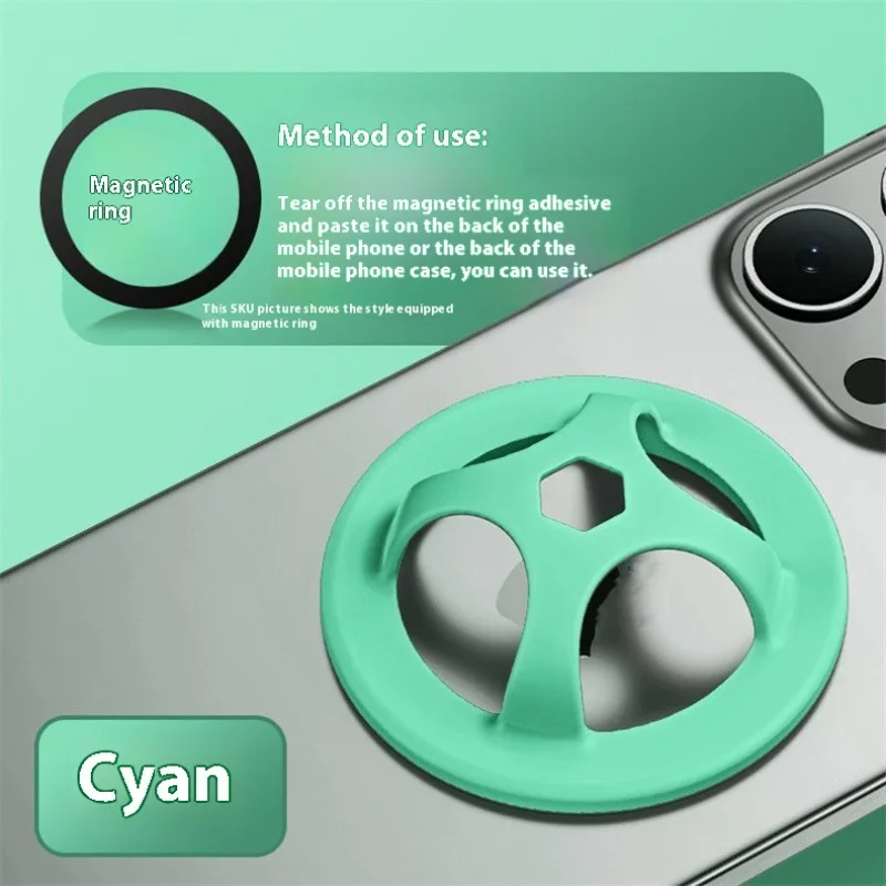 Anel magnético de silicone titular dedo suporte de aperto do telefone móvel forte adesivo traseiro suporte anti-deslizamento elegante das mulheres dos homens