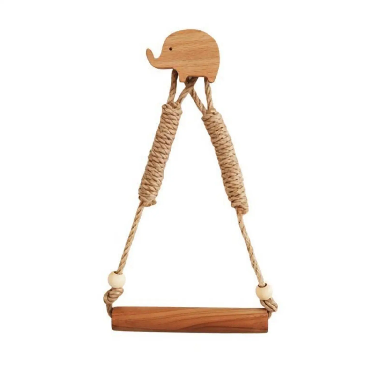 Boho Nautical Rope Toilet Paper Holder Wooden Wall Mount Dispenser Quick Change Rod for RV Boat Small Bathroom
