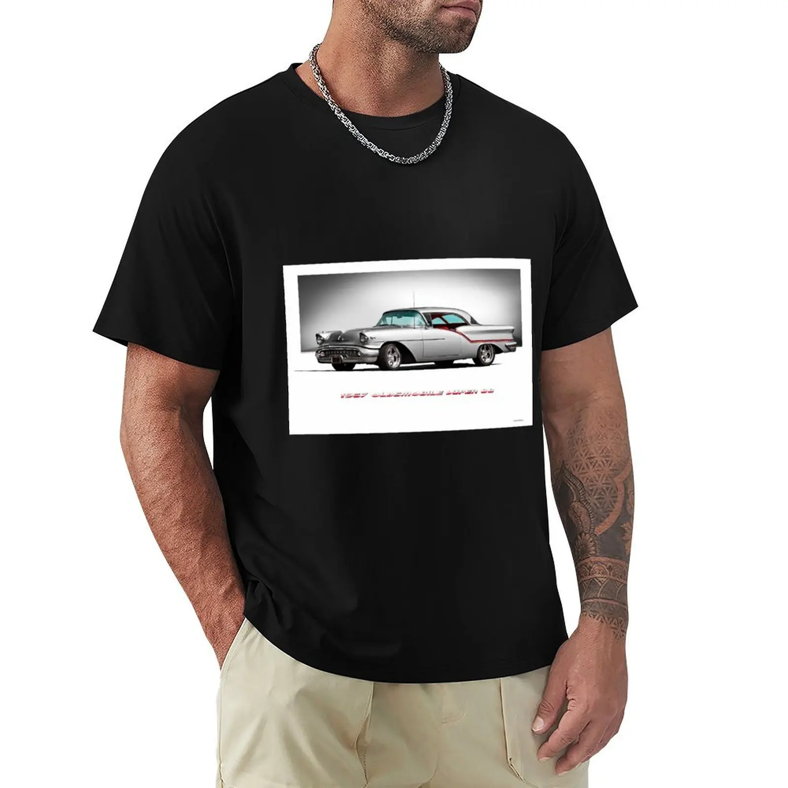 

1957 Oldsmobile Super 88 Custom Hardtop T-Shirt Everyday Wear Basic Short Sleeve Top