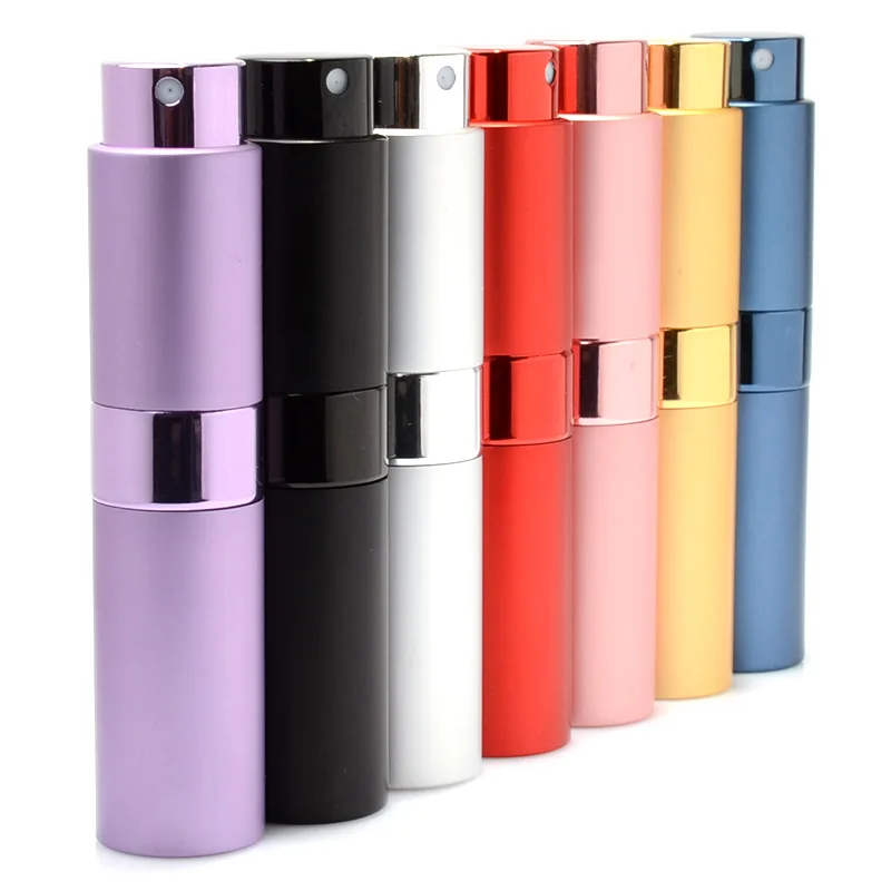 1PCS 2 Accessories 8ml Metal Aluminum Perfume Bottle with 1 Spray Bottle, 1 Funnel, 1 Dispenser Divine