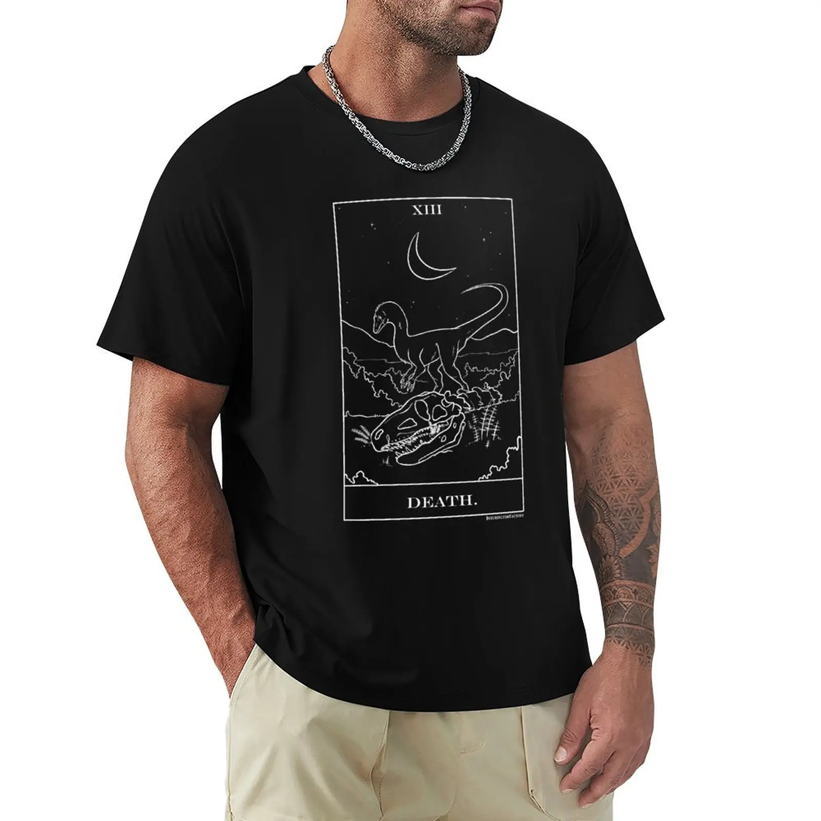 Death dinosaur coelophysis tarot T-Shirt aesthetic clothes vintage clothes quick drying heavyweights t shirts for men graphic
