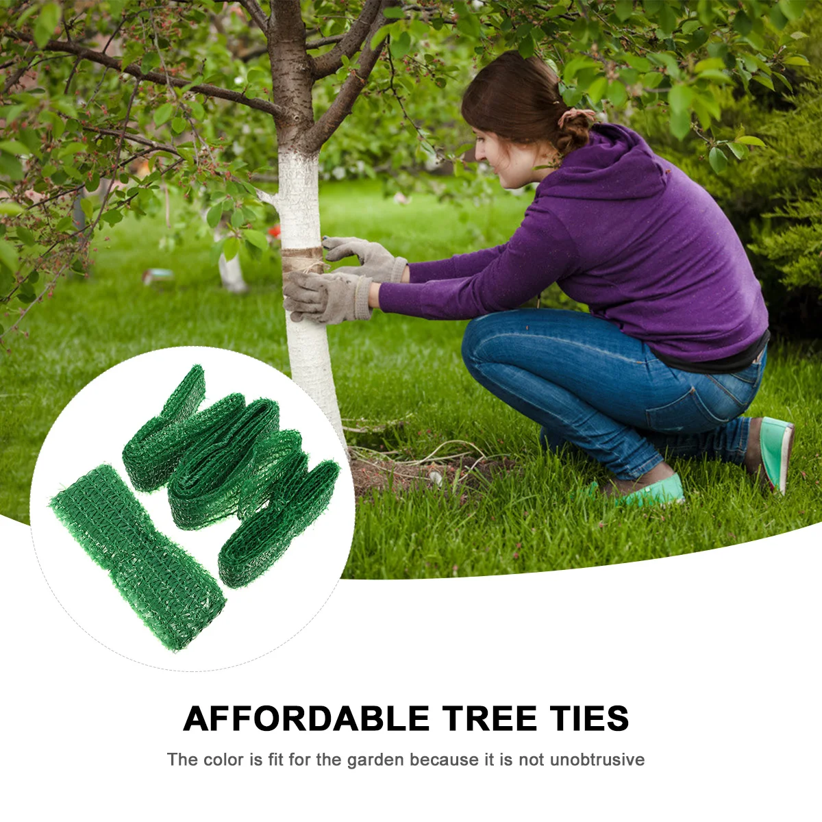 

5pcs Garden Straps Plant Support Stakes Wire Ties Outdoor Plants Green Staking Guying Material PE Durable Quality L
