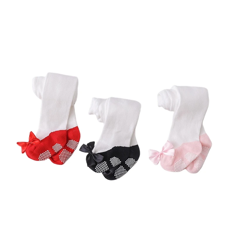 

Fashion Baby Girls Anti-slip Bow Tights Knit Cotton Toddler Spring Pantyhose Newborn Stockings 0-3 Years