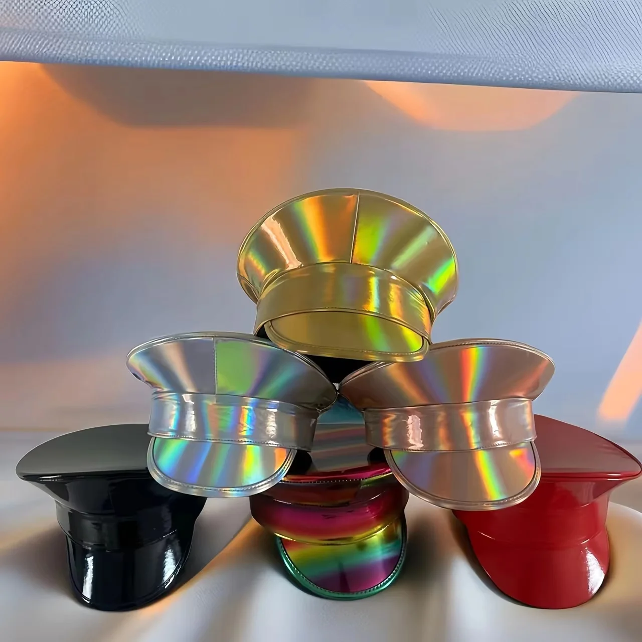 

HongLuan красный и черный лазерный стимпанк военная готическая шляпа капитана, фестиваль Burningman женщина, винтажная кожаная военная кепка для мужчин