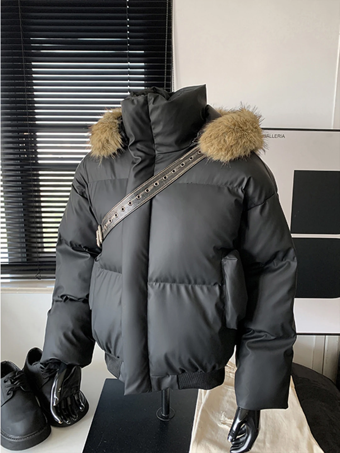 

Мужская зимняя теплая куртка-пуховик Bla с отстегивающимся большим меховым воротником, повседневная, свободного кроя, на молнии