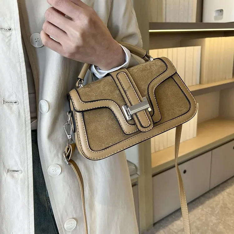 

Women's Luxury Mini Handbag 2026 New Arrival & Leather Patchwork Metal Clasp Elegant Shoulder Purse