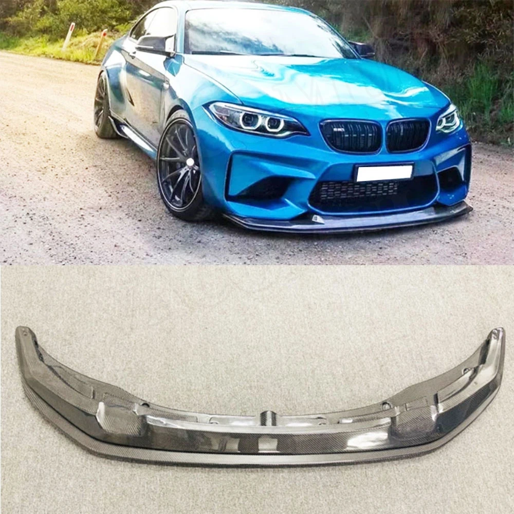 

For BMW 2 Series F87 M2 Coupe 2 Door 2016 - 2020 Convertible Front Bumper Lip Spoiler Splitters Carbon Fiber Car Style