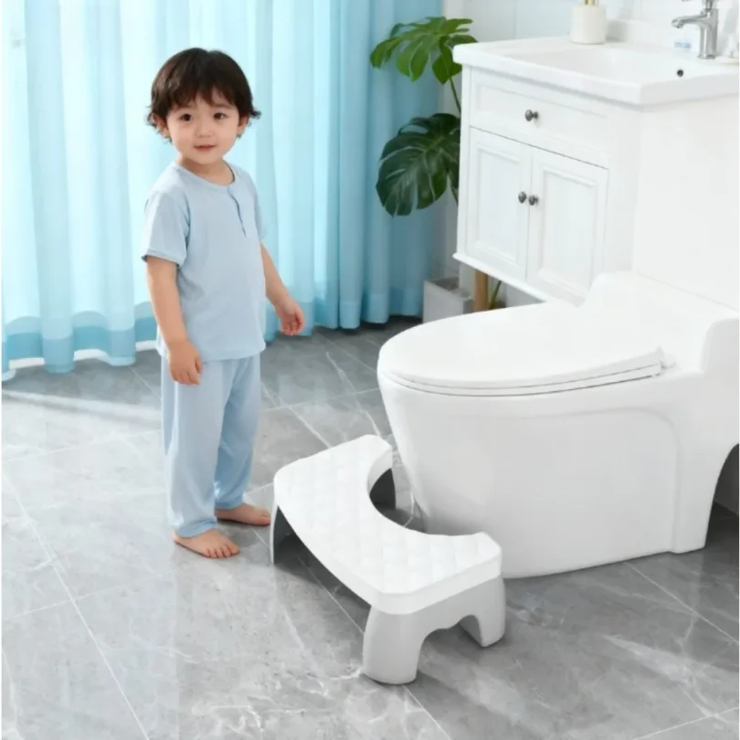 Ayarlanabilir Kaymaz Tuvalet Taburesi, Kaymaz Tabanlı Banyo Basamağı - Evde/Seyahatte Kullanım İçin Taşınabilir ve Yer Tasarruflu