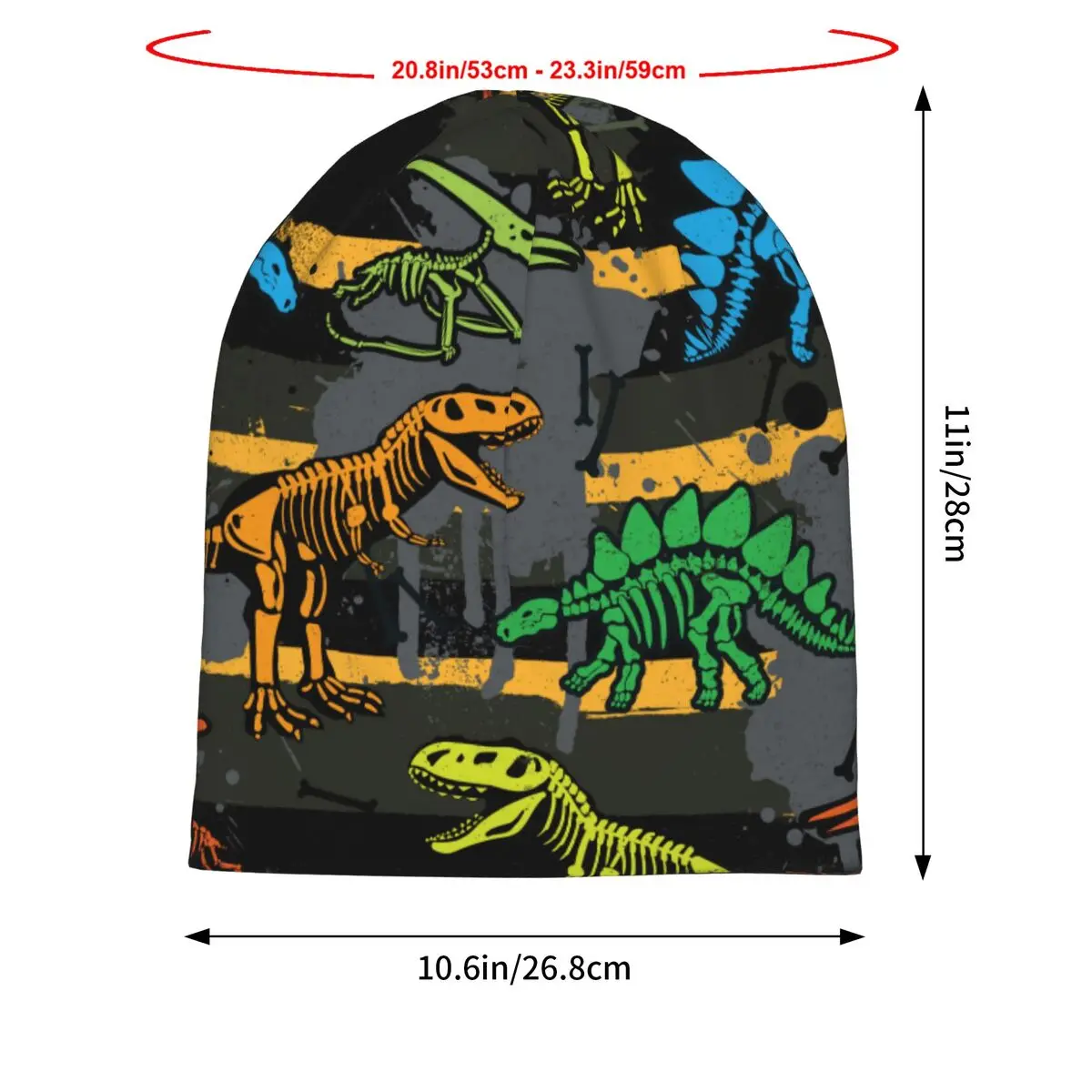 Dinosaurs Autumn Female Thin Beanies Double Used Casual Bonnet Hats