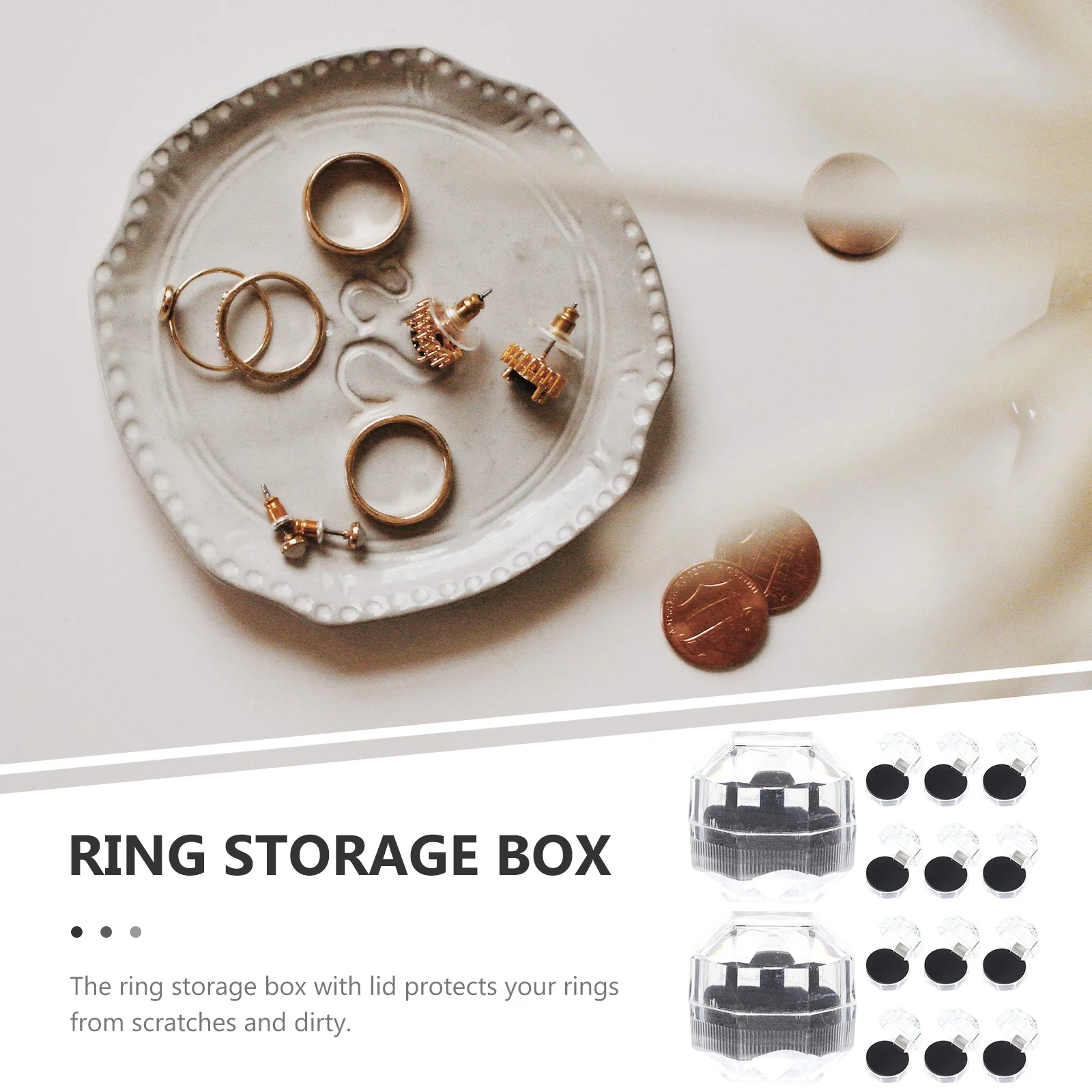 

20 шт., прозрачный свадебный держатель, обручальный чехол, подарочная коробка для ювелирных изделий, портативный чехол для хранения, двойное кольцо, подарочная коробка, держатель для колец для вечеринки